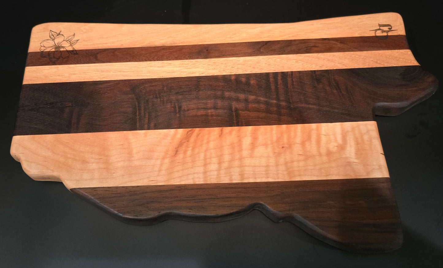Mississippi Shaped Multi-Hardwood Cheese Board