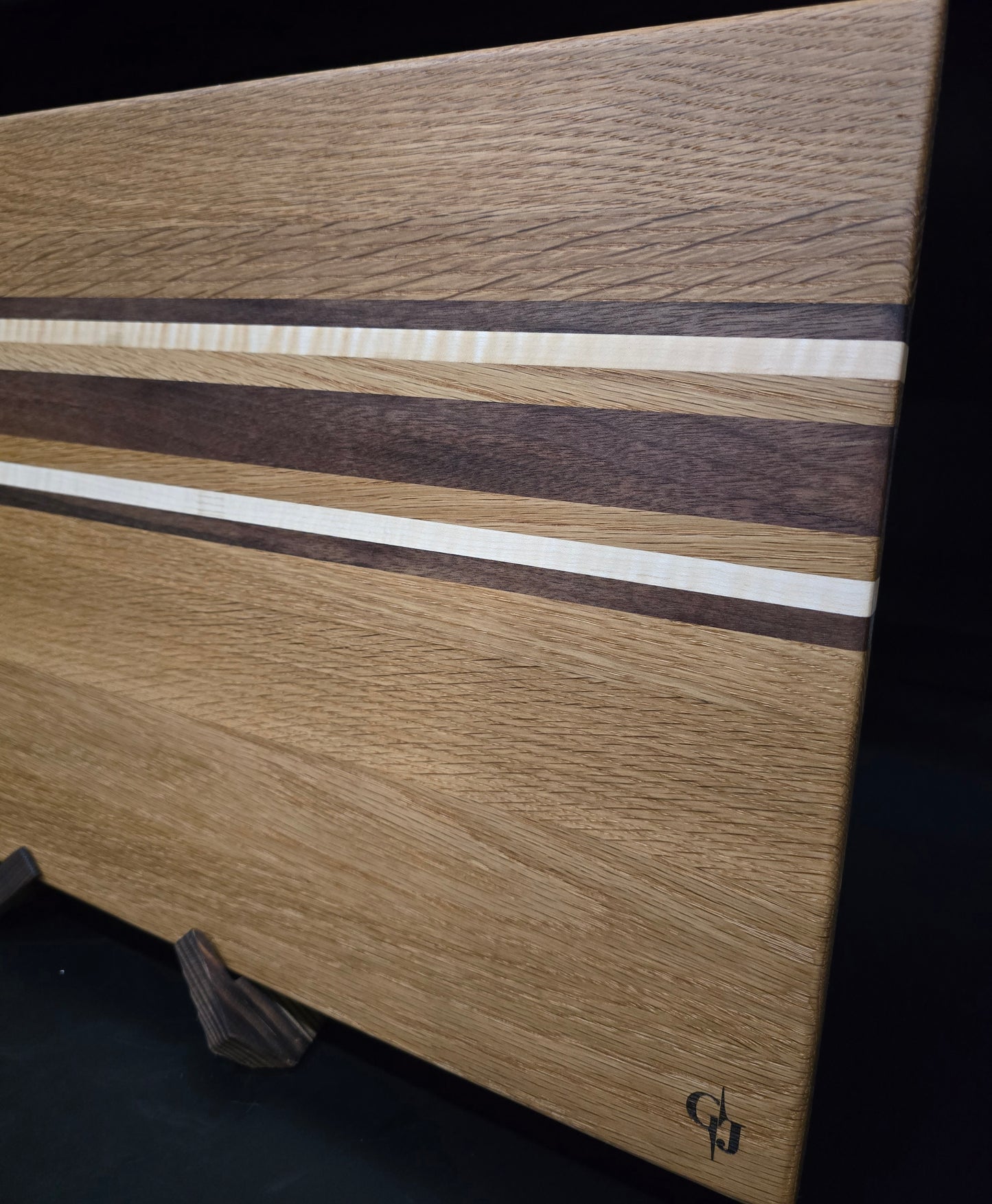 White Oak Hardwood with Walnut and Maple Cutting Board