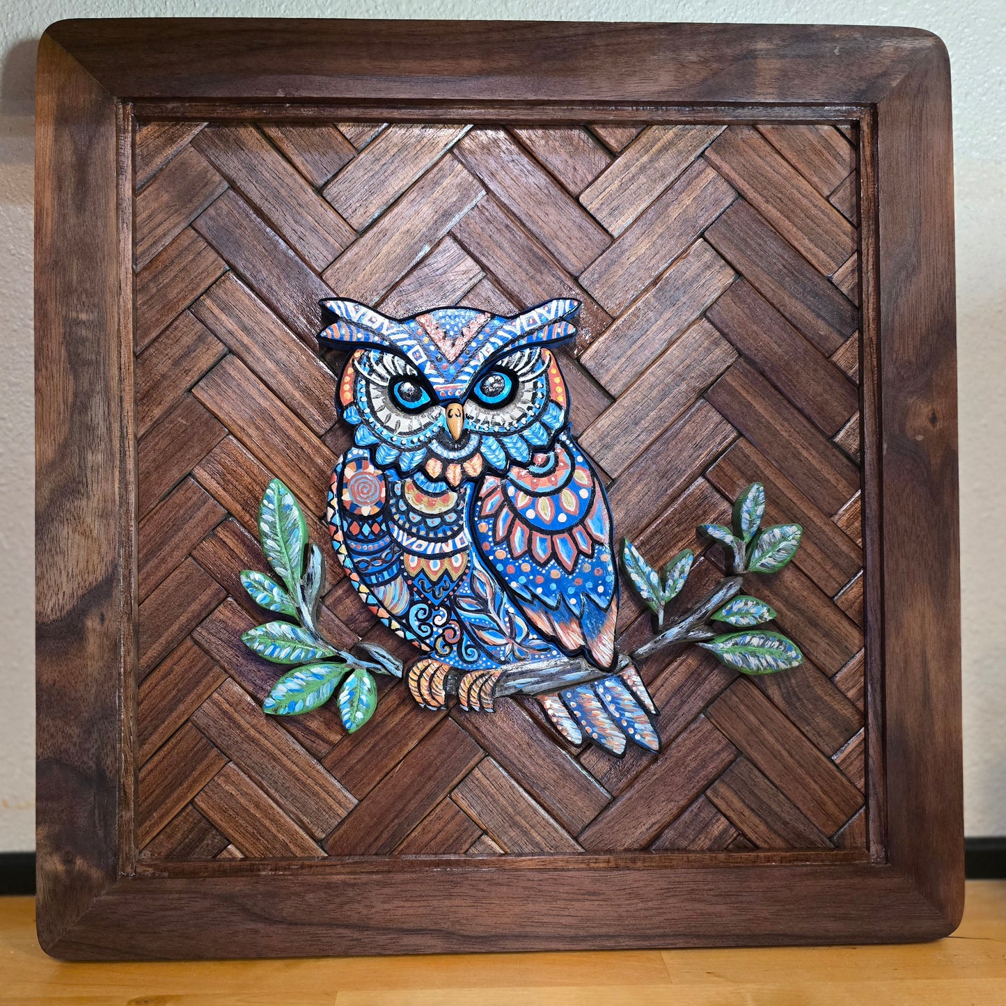 Handpainted Owl Wooden Wall Art