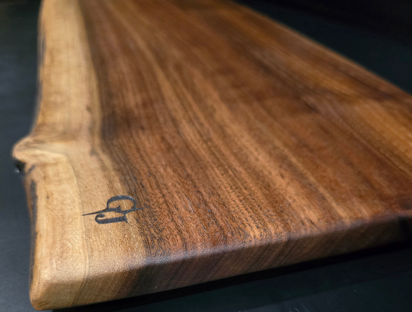 Claro walnut live edge Face Grain Serving Board