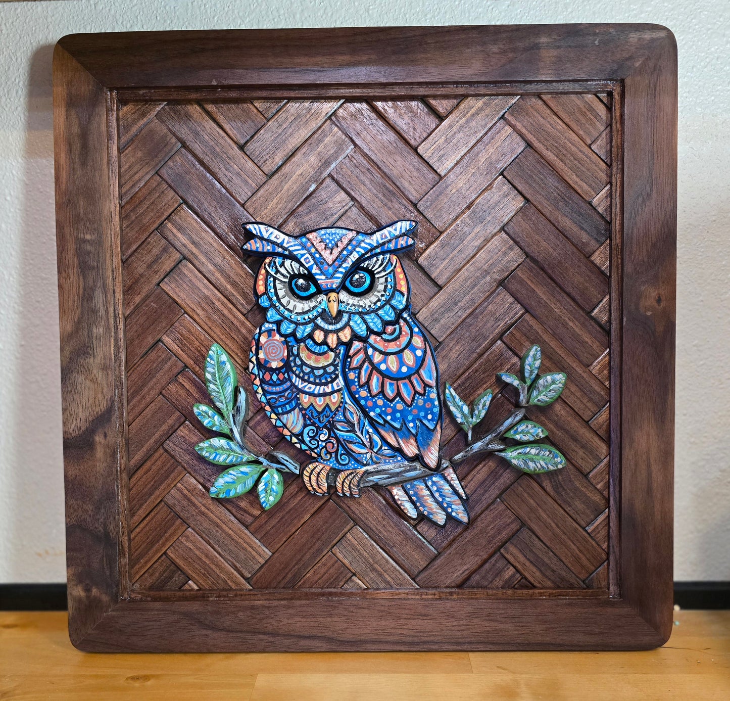 Handpainted Owl Wooden Wall Art