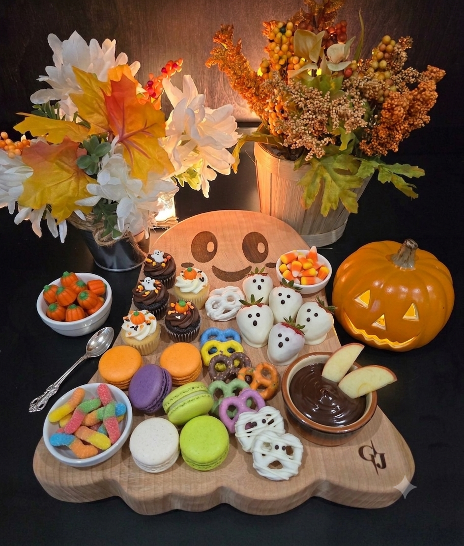 Curly Maple Friendly Ghost-shaped Cheese Board Halloween Fall Decor