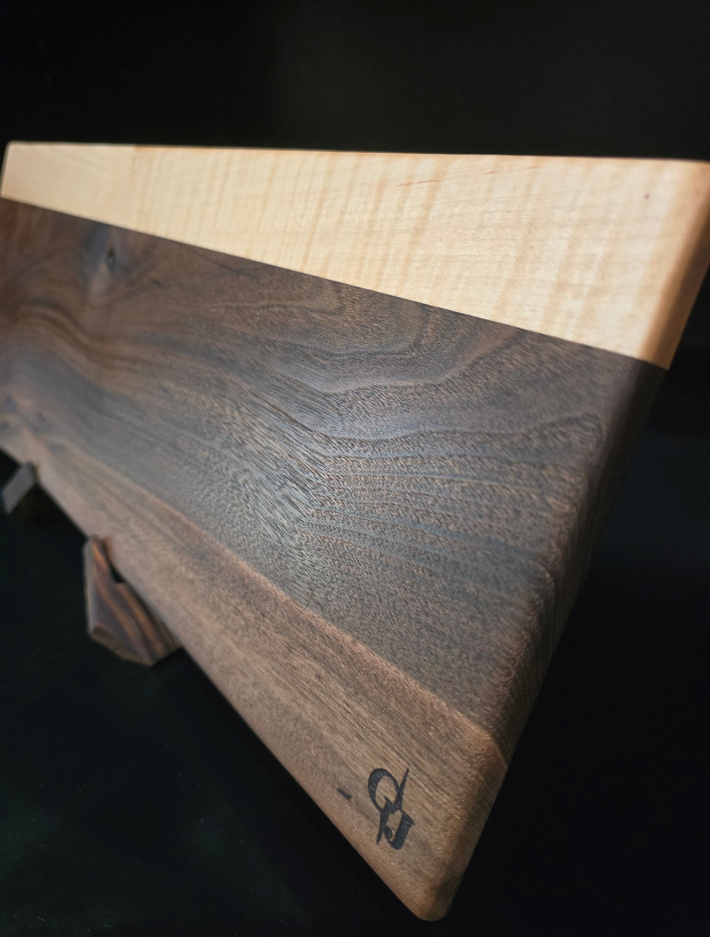 Claro Walnut with Curly Maple Serving Board