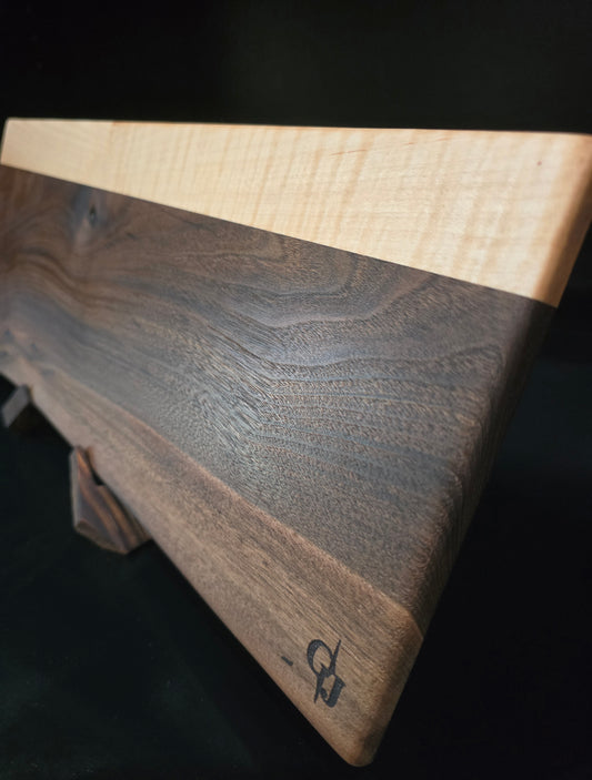 Claro Walnut with Curly Maple Serving Board