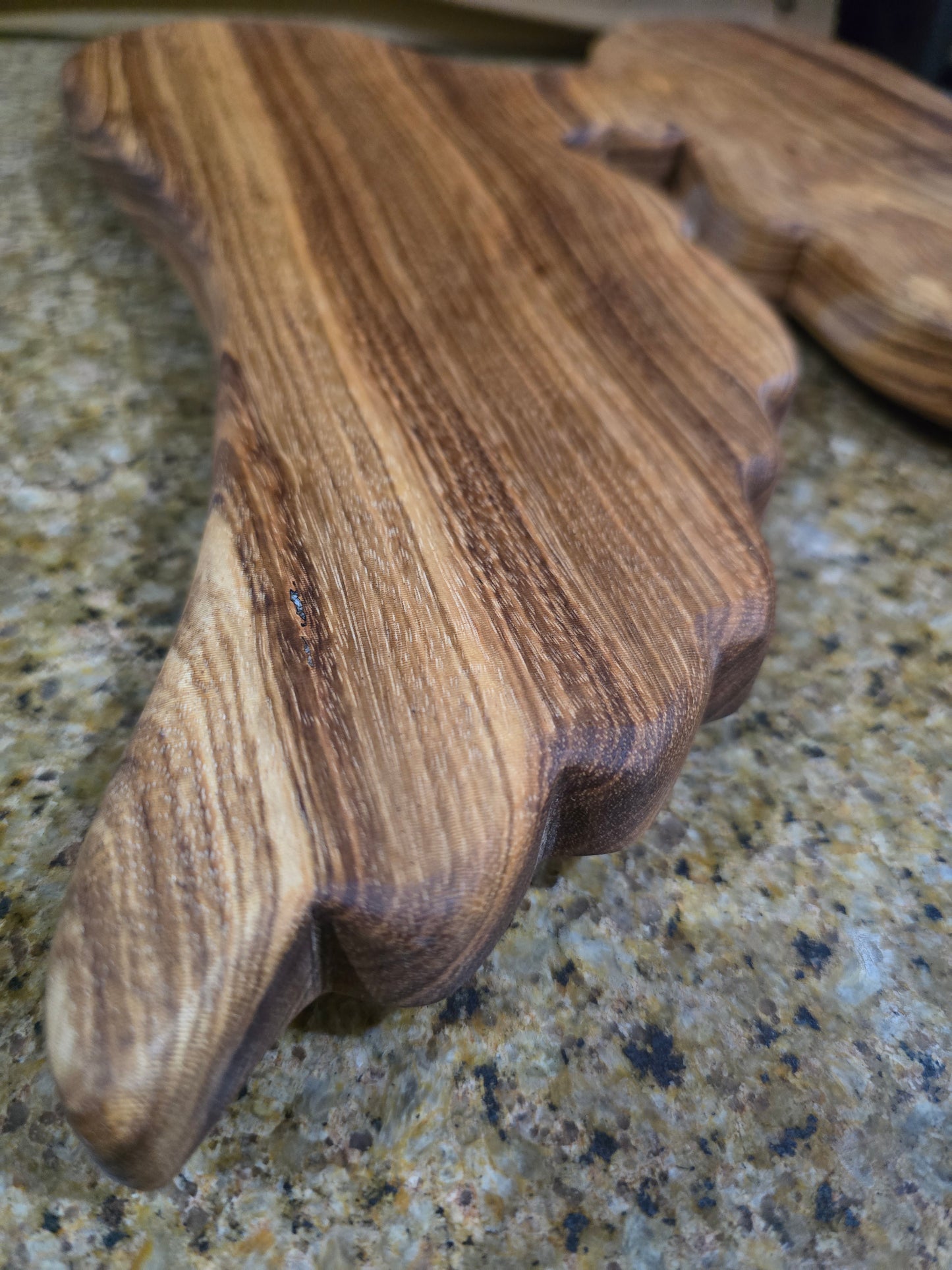 Angel Wing Beli Wood Charcuterie Board 15x12 | Unique Shaped Wooden Cheese Board, Exotic Wood Appetizer Platter with Non-Slip Rubber Feet