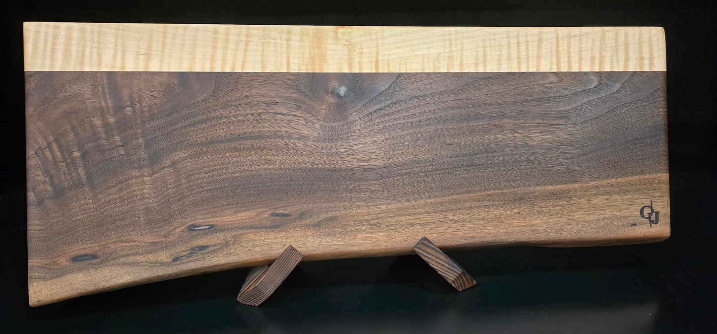 Claro Walnut with Curly Maple Serving Board