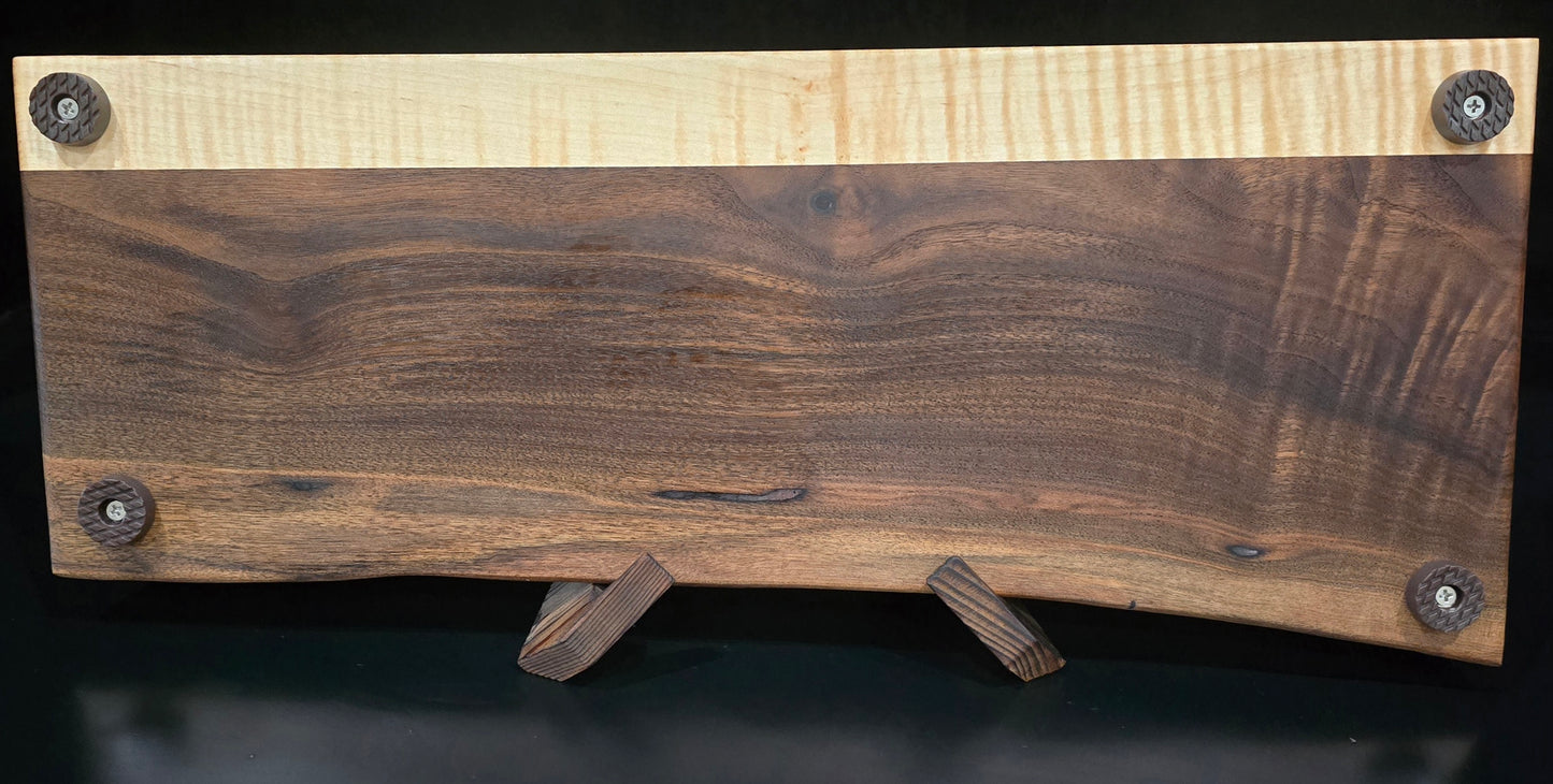 Claro Walnut with Curly Maple Serving Board