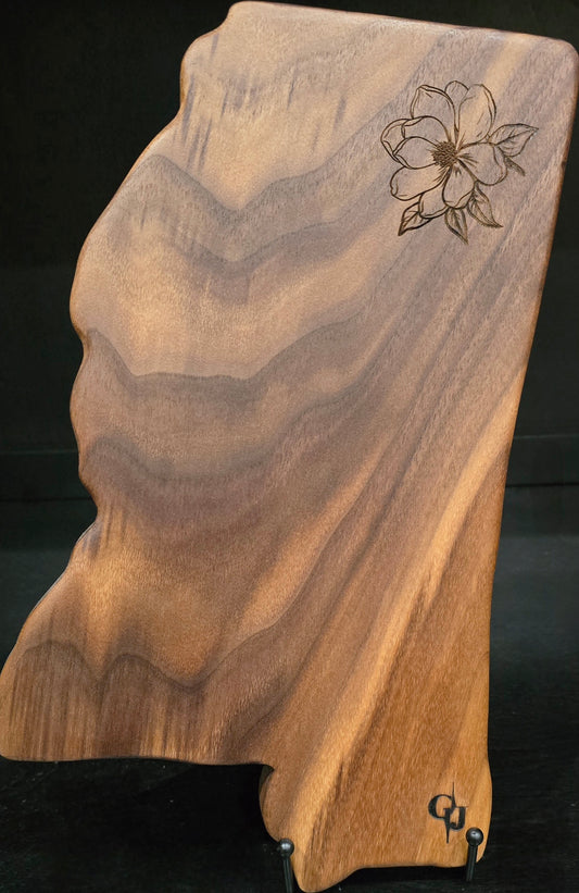 Mississippi Shaped Walnut Cheese Board