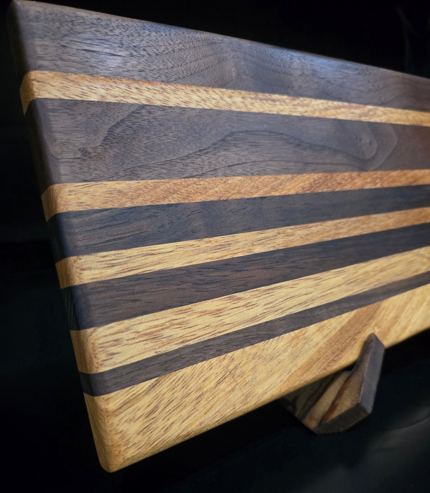 Walnut and Brazilian Oak Cutting Board 8x12 | Small Wooden Chopping Block, Premium Striped Cheese Board, Handcrafted Two-Tone Charcuterie Block (1" Thick)