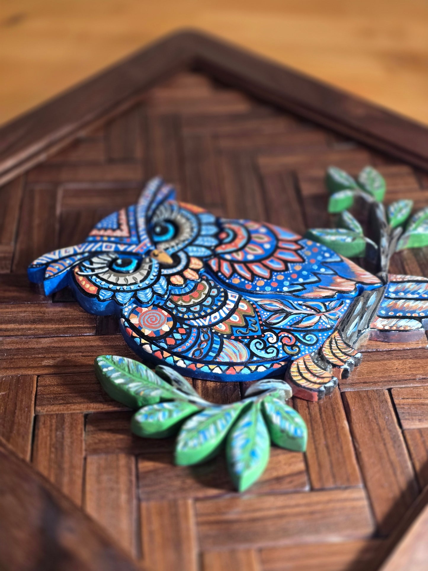 Handpainted Owl Wooden Wall Art