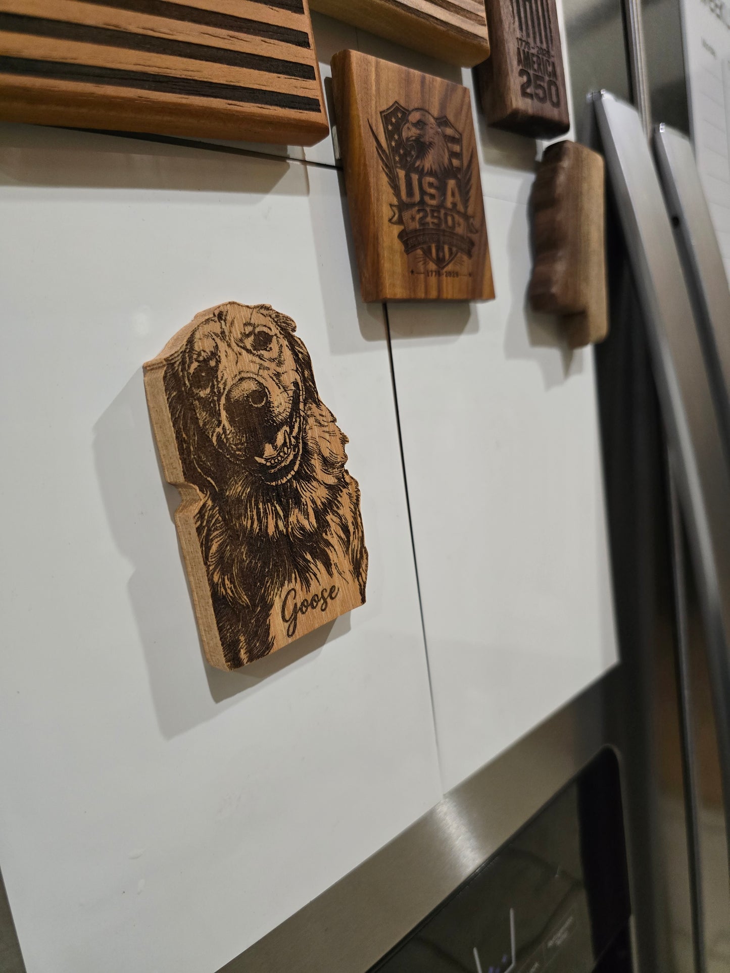 Custom Photo Wooden Refrigerator Magnet | Personalized Laser Engraved Picture Magnet from Your Image, Unique Wood Anniversary Gift, Custom Picture Magnet (2x3.5)