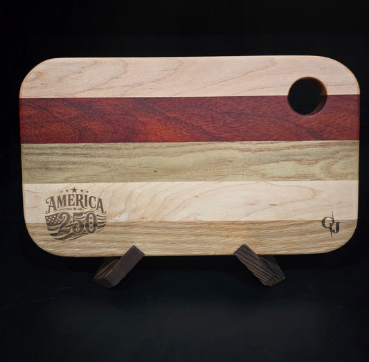 Multi Hardwood Board with America 250 Anniversary engraving