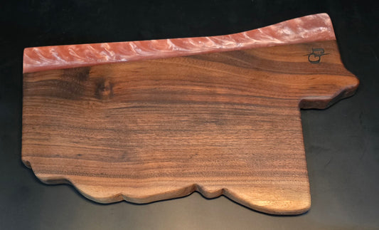 Mississippi Shaped Walnut and EpoxyCheese Board