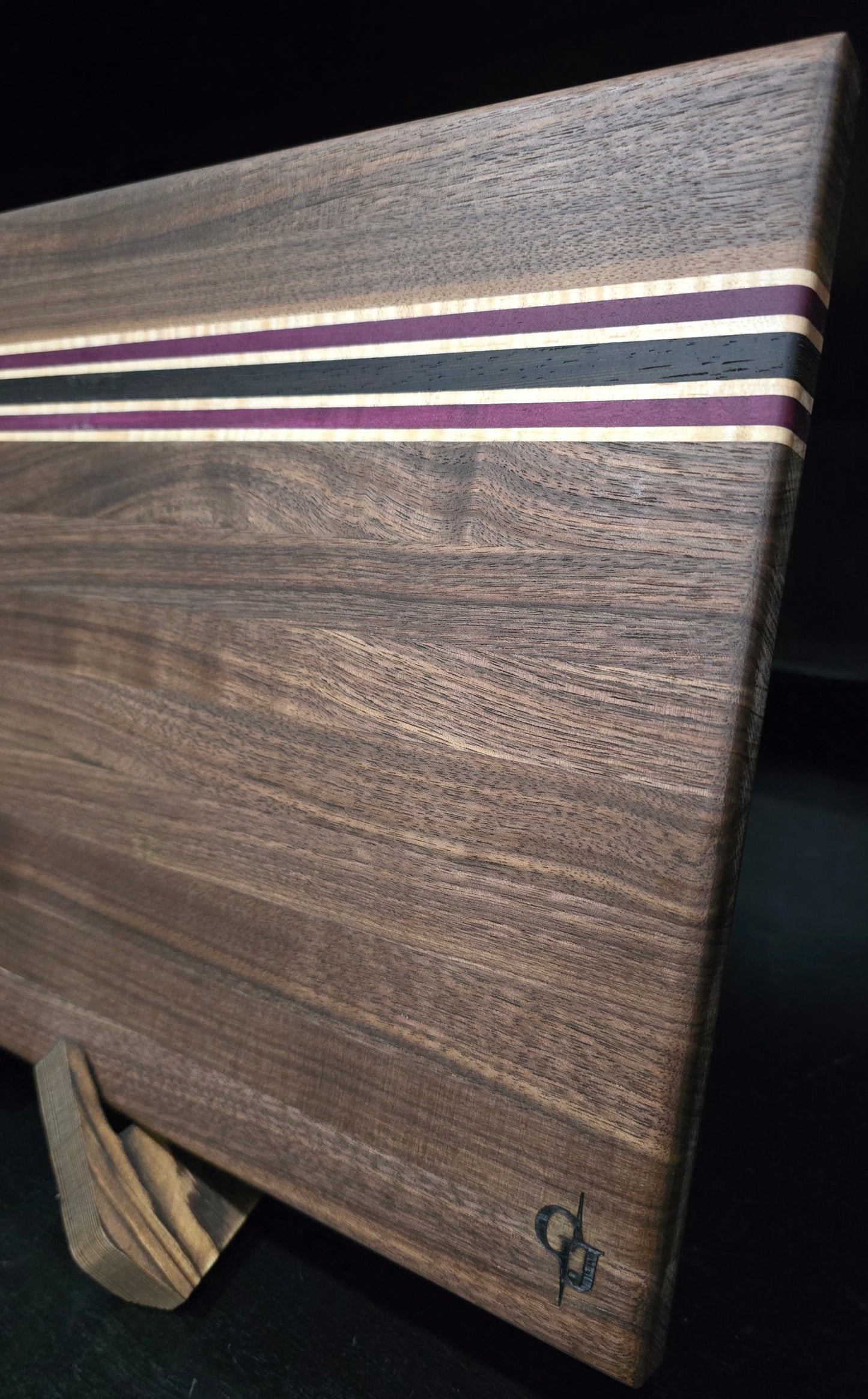 Walnut, Maple, Purple Heart, Wenge Edge Grain Cutting Board
