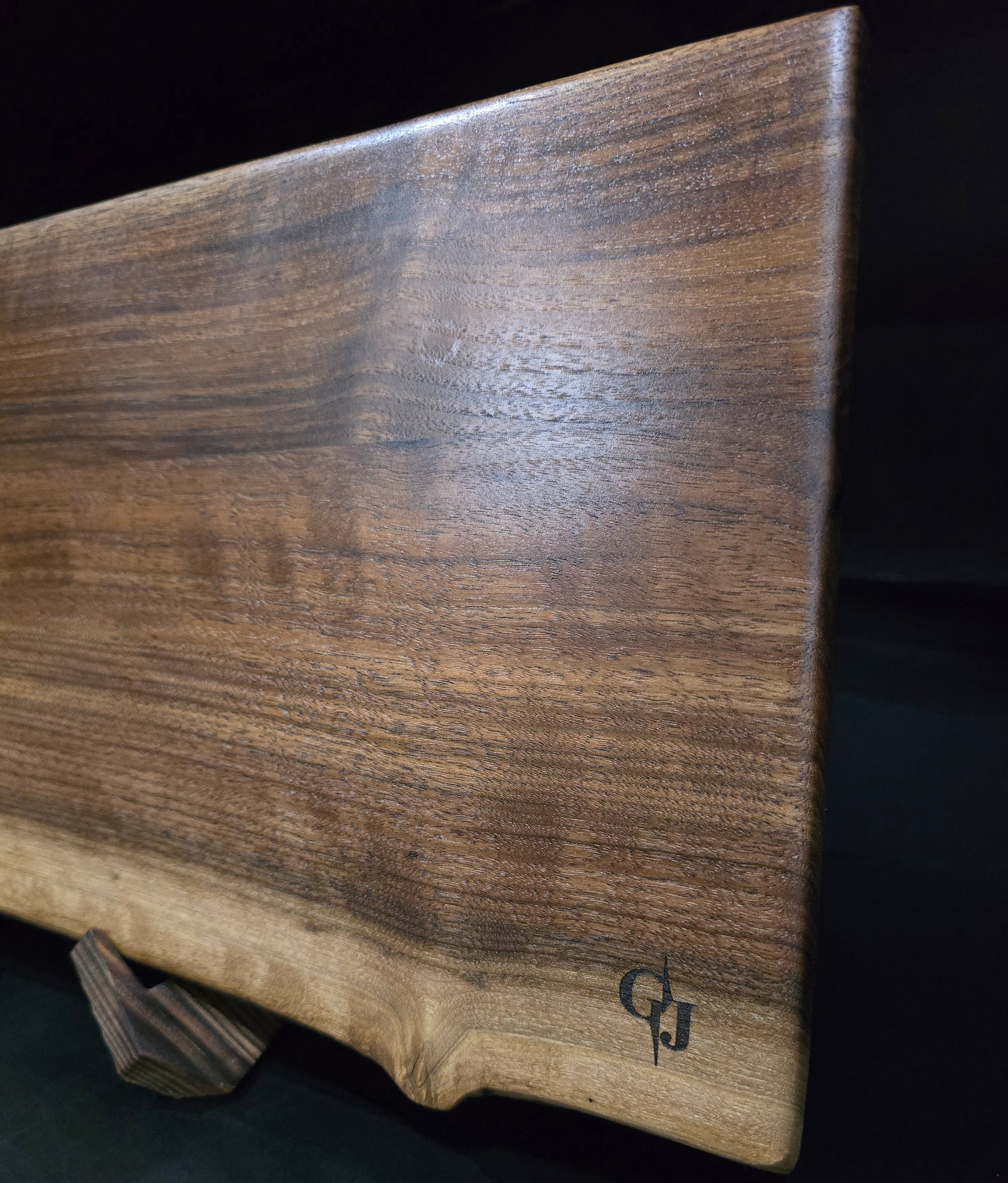 Claro walnut live edge Face Grain Serving Board