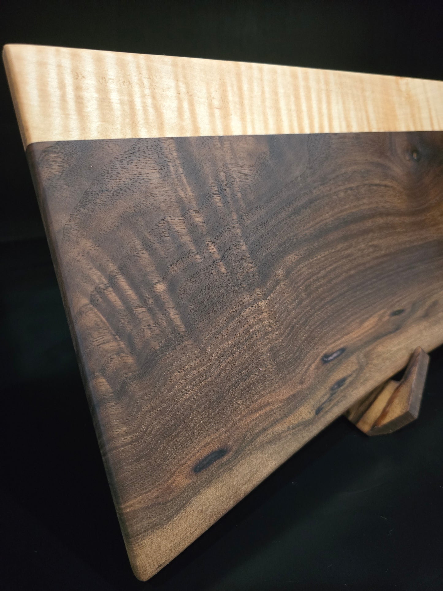 Claro Walnut with Curly Maple Serving Board