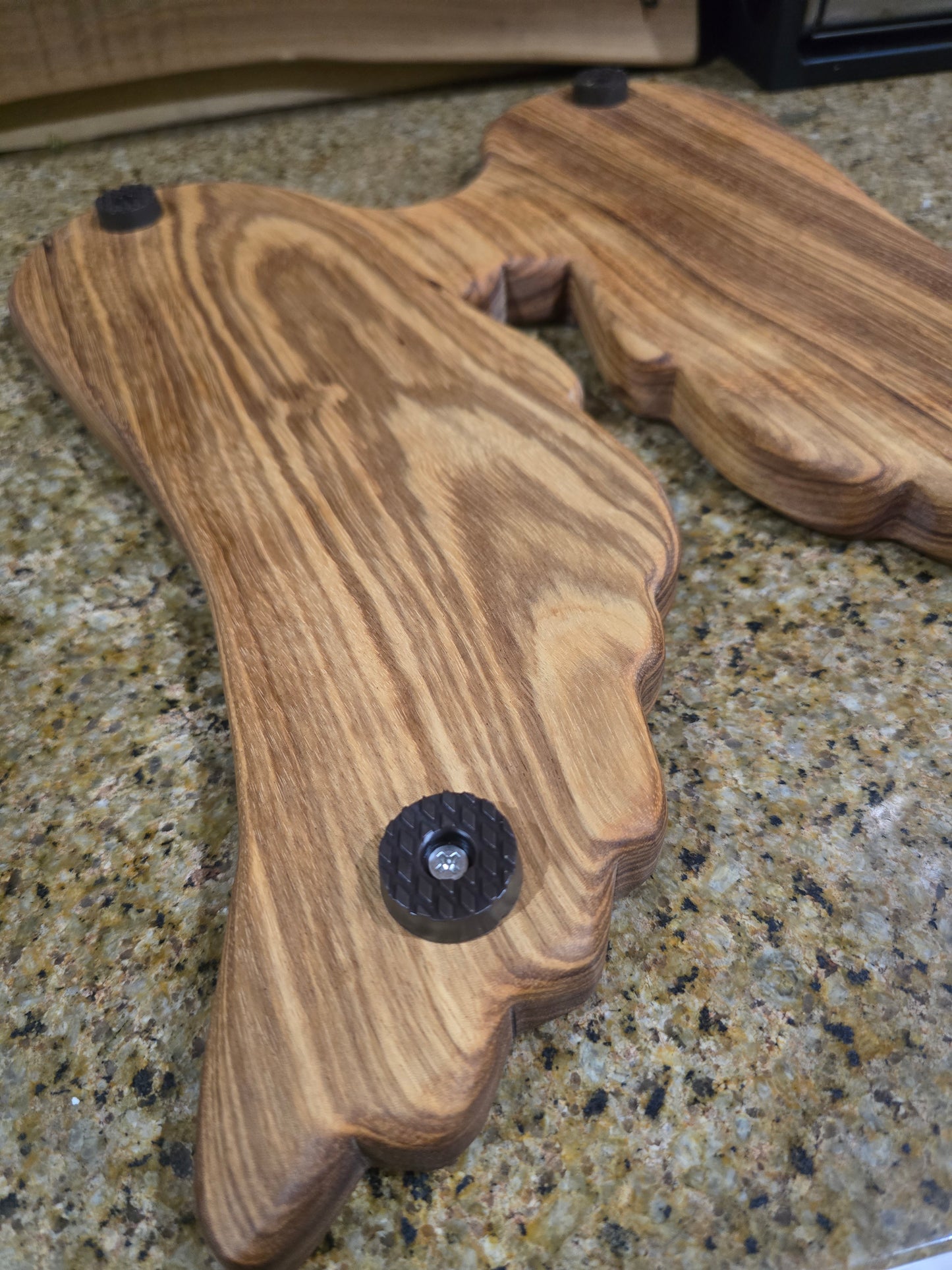 Angel Wing Beli Wood Charcuterie Board 15x12 | Unique Shaped Wooden Cheese Board, Exotic Wood Appetizer Platter with Non-Slip Rubber Feet