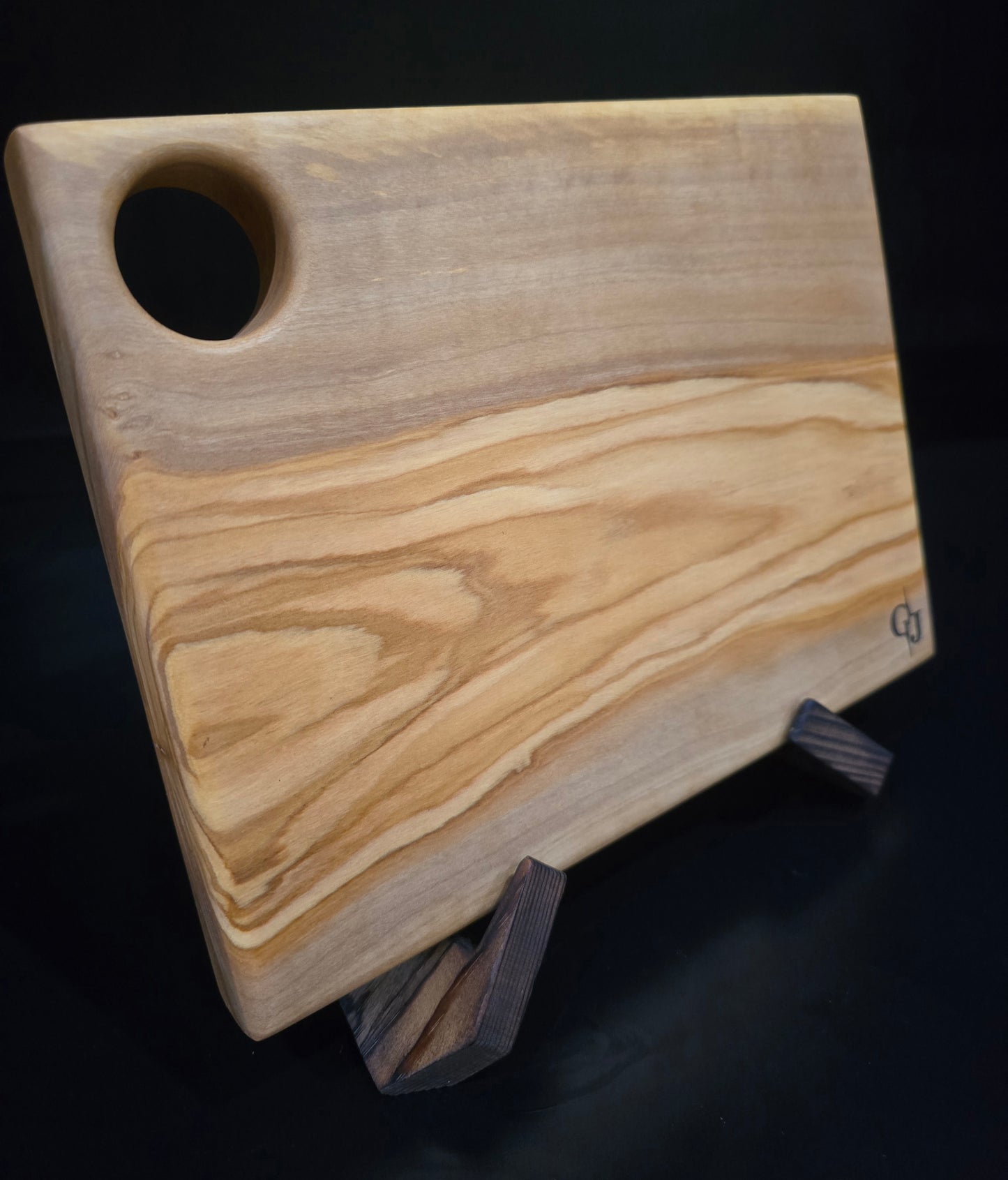 Olive Wood Cheese Board 5x8 with Handle Hole | Small Exotic Wooden Charcuterie Board, Thick Mini Bar Board, Handcrafted Luxury Holiday Housewarming Gift