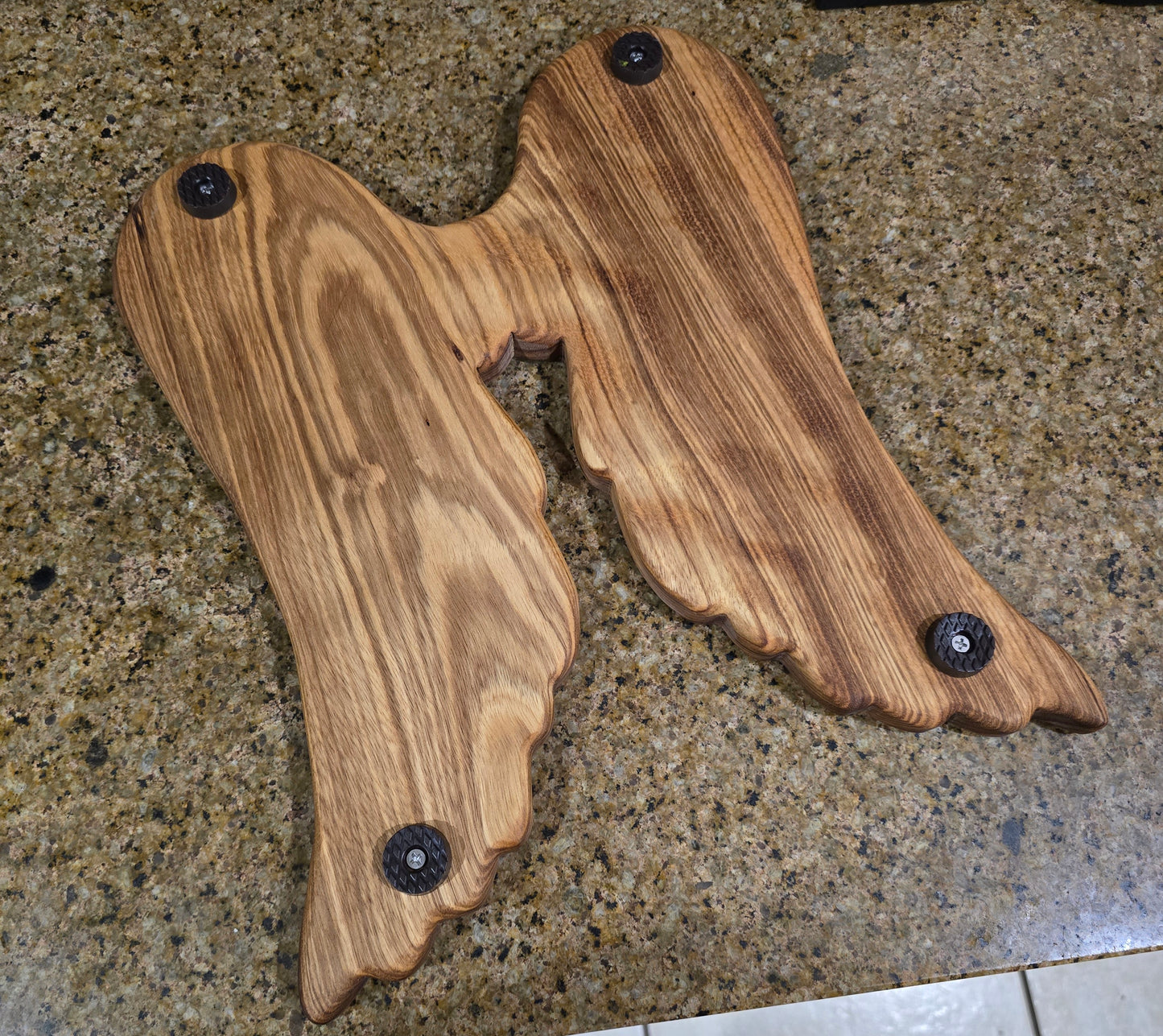 Angel Wing Beli Wood Charcuterie Board 15x12 | Unique Shaped Wooden Cheese Board, Exotic Wood Appetizer Platter with Non-Slip Rubber Feet