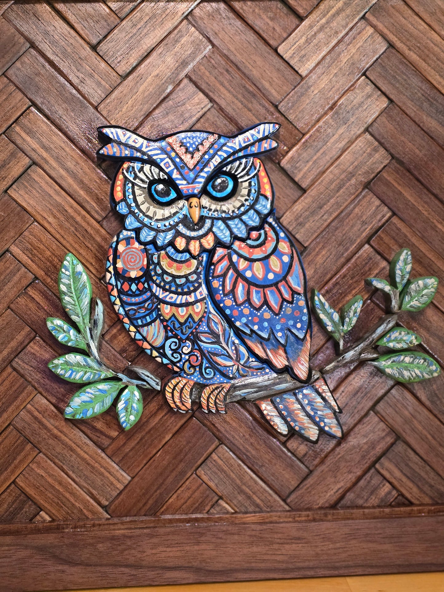 Handpainted Owl Wooden Wall Art