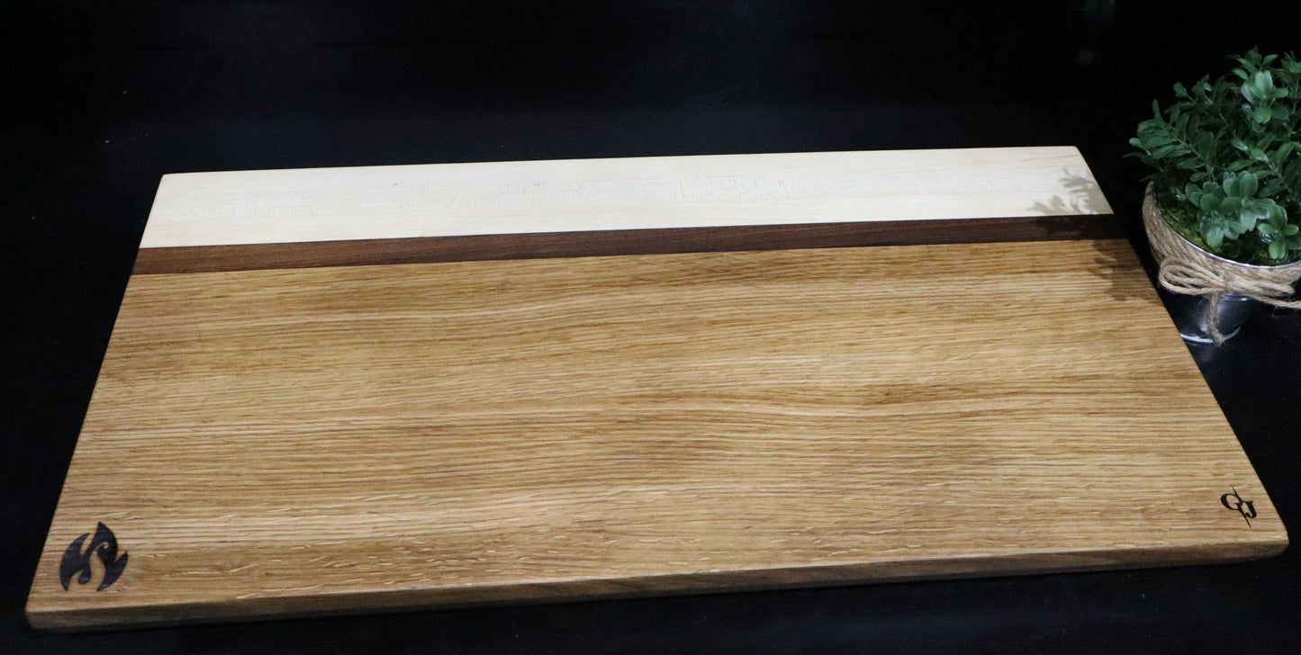 Maple, Walnut, and White Oak SPO Edge Grain Brisket Board